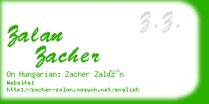 zalan zacher business card